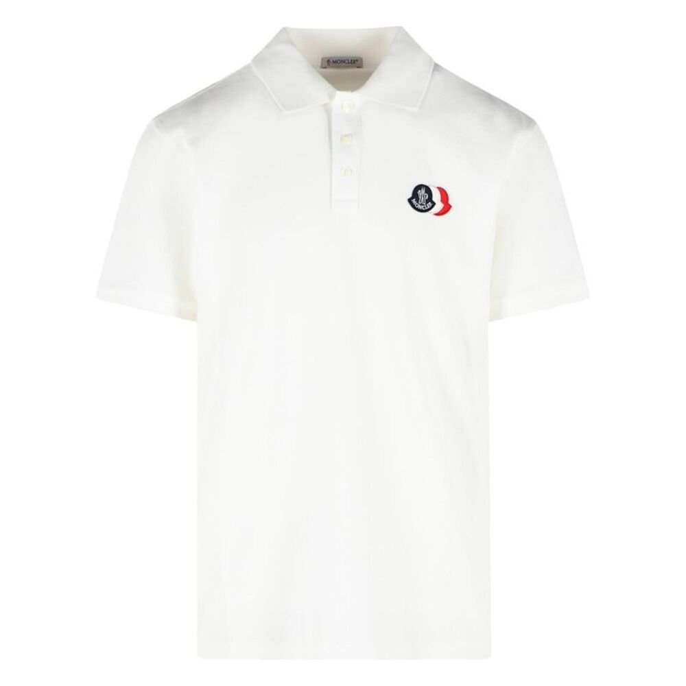 Moncler White Cotton Polo Shirt Men